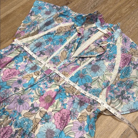 Karlie Size 2 Blue and Pink Tiered Sundress with Flutter Sleeves - Picture 14 of 16